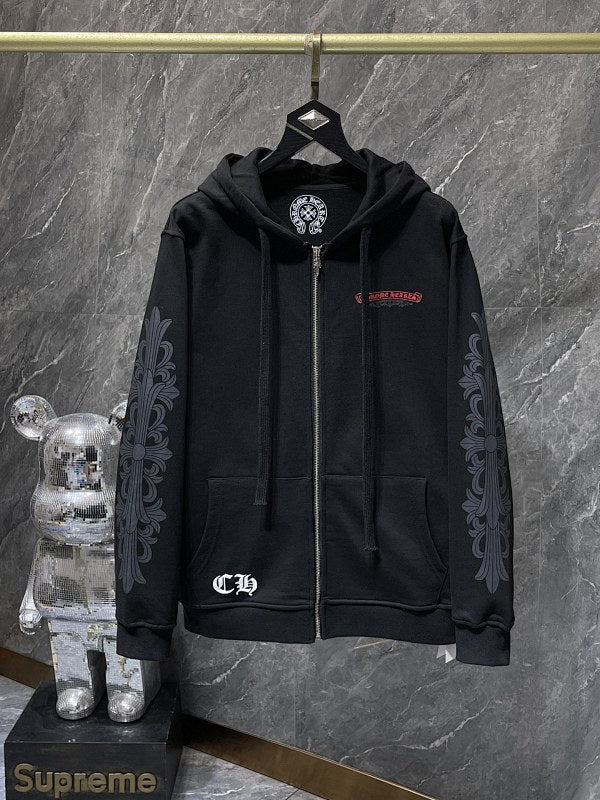 Chrome Hearts Print Zip-Up Sweatshirt Cardigan 957