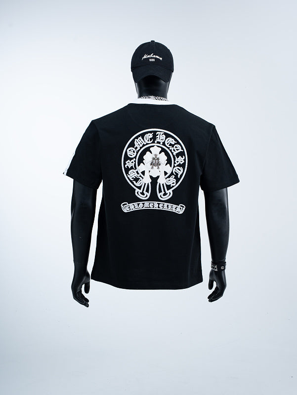 Chrome Hearts Color Block Tinted Classic Horseshoe Stamp Short-Sleeve T-Shirt 2654