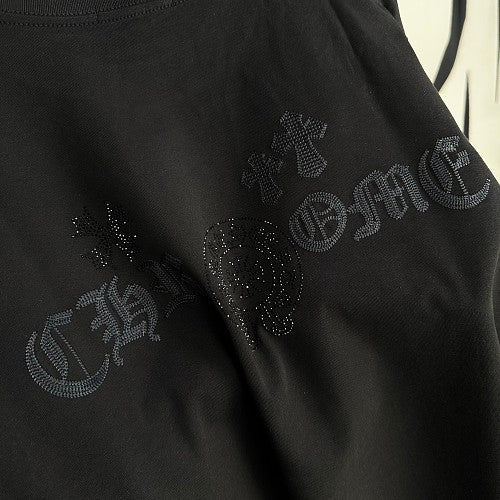 Chrome Hearts Rhinestone + Embossed Slogan Short-Sleeve T-Shirt 2609