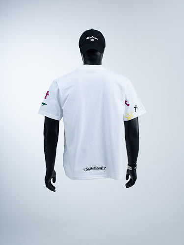 Chrome Hearts Cross Crown Colorful Embroidered Short-Sleeve T-Shirt 2662