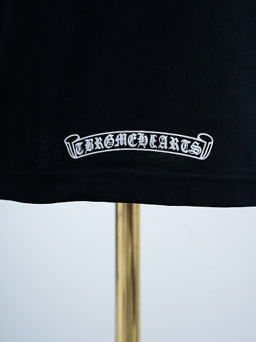 Chrome Hearts Seven-Color Short-Sleeve T-Shirt with Sanskrit Watch Pocket and Letter Print on Neckline