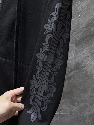 Chrome Hearts Print Zip-Up Sweatshirt Cardigan 957