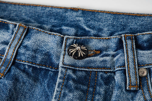 Chrome Hearts Sex Octopus Multi-logo Patchwork Washed Jeans 844