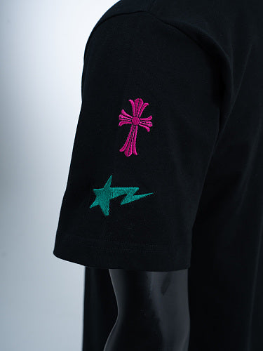Chrome Hearts Cross Crown Colorful Embroidered Short-Sleeve T-Shirt 2662