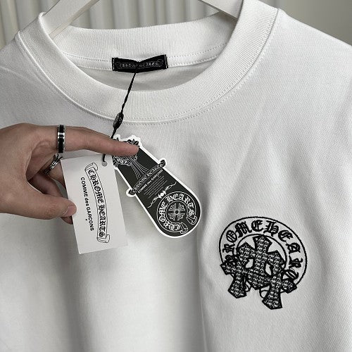 Chrome Hearts Rhinestone + Embossed Slogan Short-Sleeve T-Shirt 2609