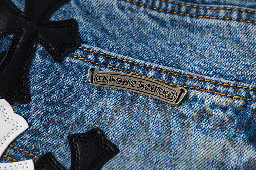 Chrome Hearts Sex Octopus Multi-logo Patchwork Washed Jeans 844