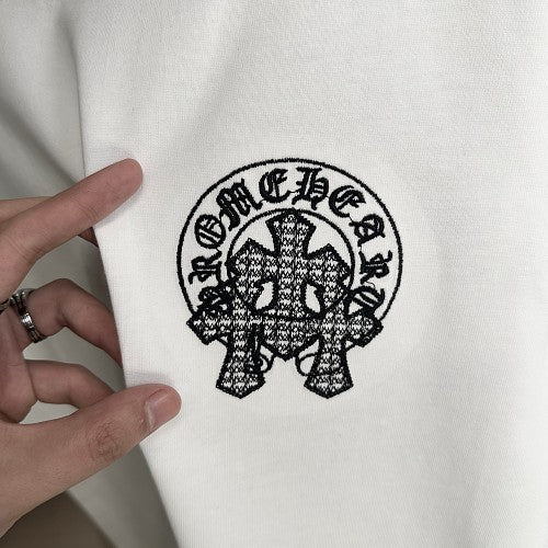Chrome Hearts Rhinestone + Embossed Slogan Short-Sleeve T-Shirt 2609