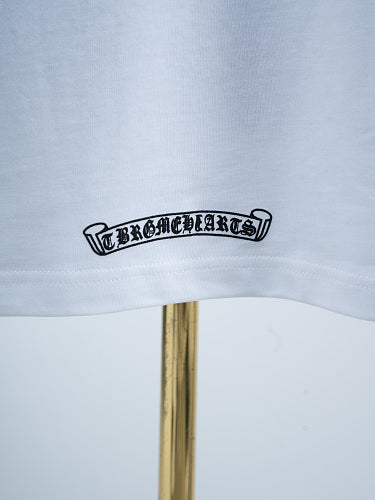 Chrome Hearts Seven-Color Short-Sleeve T-Shirt with Sanskrit Watch Pocket and Letter Print on Neckline