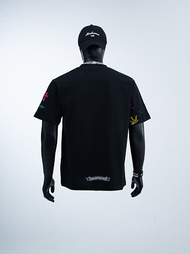 Chrome Hearts Cross Crown Colorful Embroidered Short-Sleeve T-Shirt 2662