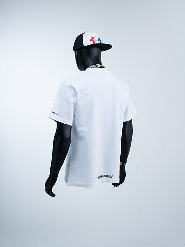 Chrome Hearts Seven-Color Short-Sleeve T-Shirt with Sanskrit Watch Pocket and Letter Print on Neckline