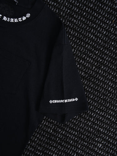 Chrome Hearts Seven-Color Short-Sleeve T-Shirt with Sanskrit Watch Pocket and Letter Print on Neckline