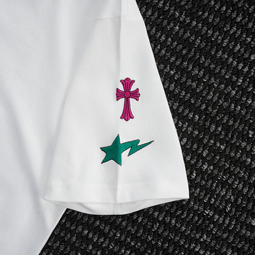 Chrome Hearts Cross Crown Colorful Embroidered Short-Sleeve T-Shirt 2662