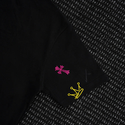 Chrome Hearts Cross Crown Colorful Embroidered Short-Sleeve T-Shirt 2662