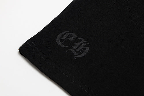 Chrome Hearts Seven-Color Short-Sleeve T-Shirt with Sanskrit Watch Pocket and Letter Print on Neckline