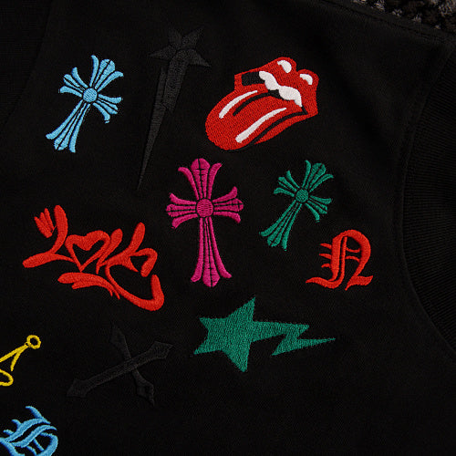 Chrome Hearts Cross Crown Colorful Embroidered Short-Sleeve T-Shirt 2662