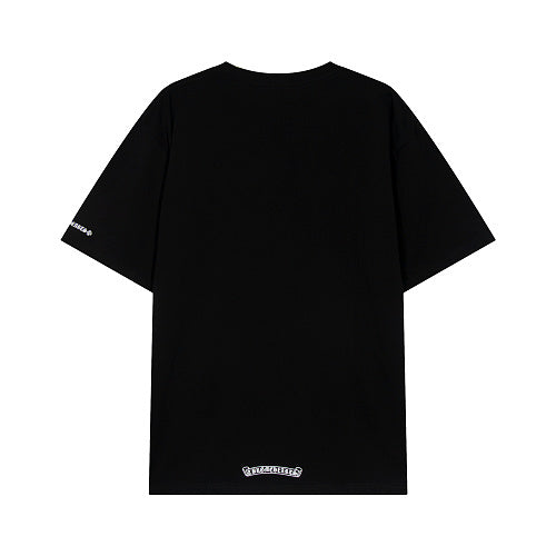 Chrome Hearts Seven-Color Short-Sleeve T-Shirt with Sanskrit Watch Pocket and Letter Print on Neckline