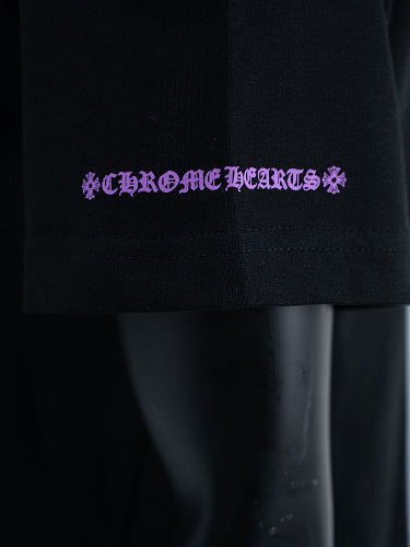 Chrome Hearts Seven-Color Short-Sleeve T-Shirt with Sanskrit Watch Pocket and Letter Print on Neckline