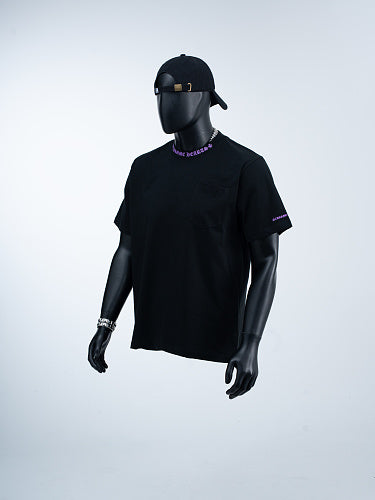 Chrome Hearts Seven-Color Short-Sleeve T-Shirt with Sanskrit Watch Pocket and Letter Print on Neckline