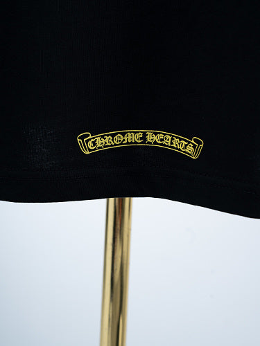 Chrome Hearts Seven-Color Short-Sleeve T-Shirt with Sanskrit Watch Pocket and Letter Print on Neckline