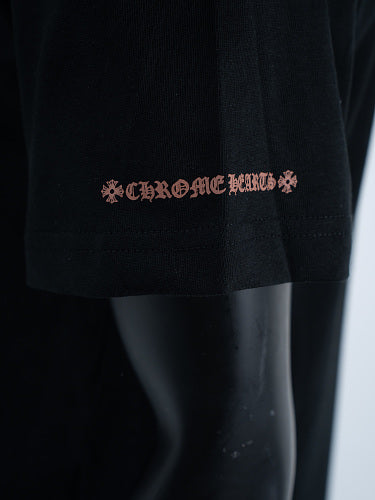 Chrome Hearts Seven-Color Short-Sleeve T-Shirt with Sanskrit Watch Pocket and Letter Print on Neckline