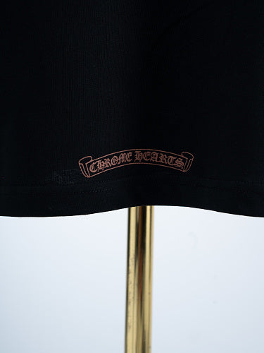 Chrome Hearts Seven-Color Short-Sleeve T-Shirt with Sanskrit Watch Pocket and Letter Print on Neckline
