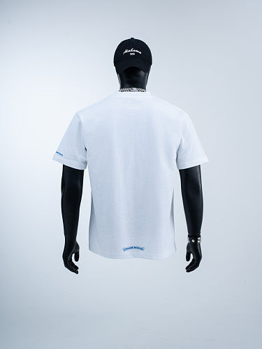 Chrome Hearts Seven-Color Short-Sleeve T-Shirt with Sanskrit Watch Pocket and Letter Print on Neckline