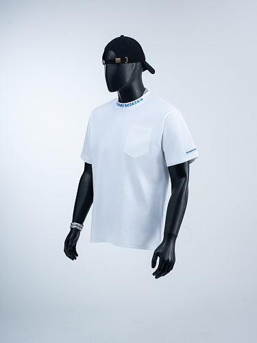 Chrome Hearts Seven-Color Short-Sleeve T-Shirt with Sanskrit Watch Pocket and Letter Print on Neckline
