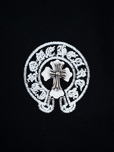 Chrome Hearts Seven-Color Short-Sleeve T-Shirt with Sanskrit Watch Pocket and Letter Print on Neckline